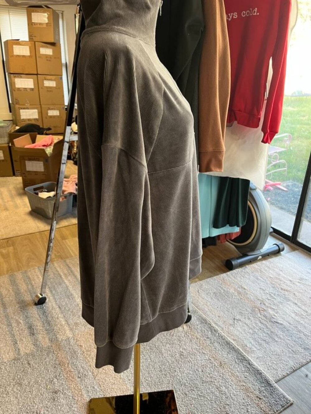 3/$20 Bundle 🌈Wild Fable Gray Velour Quarter Zip Oversized Sweatshirt L - Picture 11 of 12